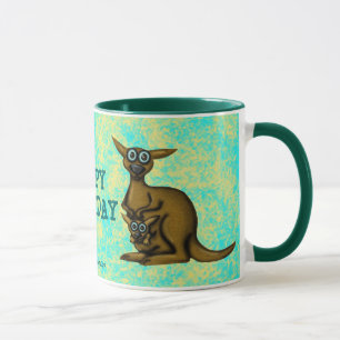 Tasse drôle de joyeux anniversaire de kangourou