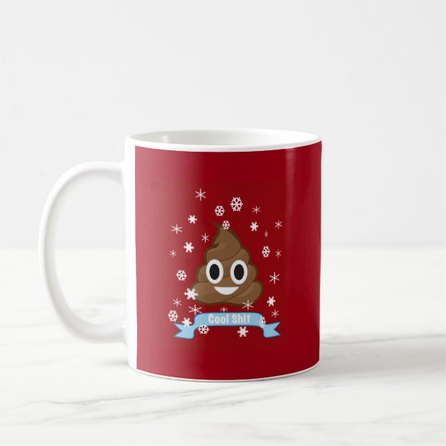 Tasse drôle de Noël d'Emoji de dunette (Gauche)