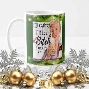 Tasse drôle de Noël Meilleure amie "Coquine / Gent