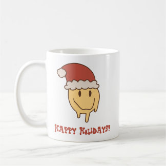 Tasse drôle de Papa Noël qui sourit en faisant des