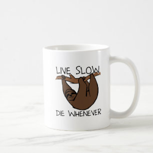 Tasse drôle de paresseux vivant lentement