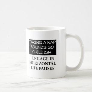 Tasse drôle de pauses horizontales