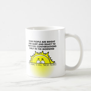 Tasse drôle de personnes de matin de mise à mort