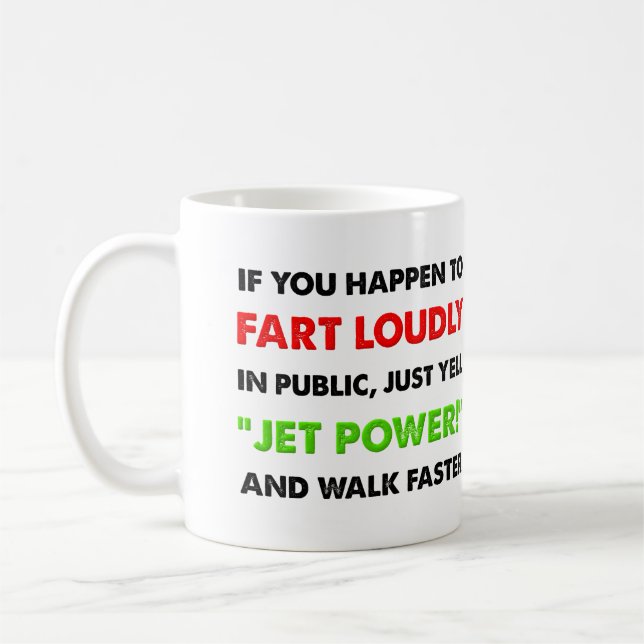 Tasse drôle de pet de puissance bruyante de jet (Gauche)
