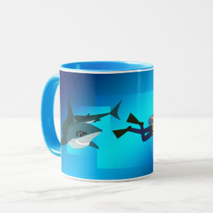 TASSE DRÔLE DE PLONGEURS.  PLONGEUR AUTONOME SUIV