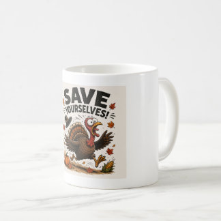 Tasse drôle de Thanksgiving pour la dinde – "Sauve