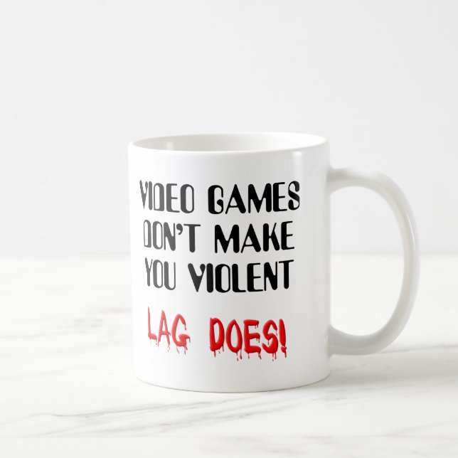 Tasse drôle de violence de retard de jeu vidéo (Droite)