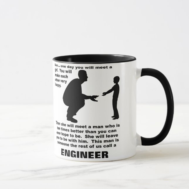 Tasse drôle d'ingénieur paternel de conseil (Droite)