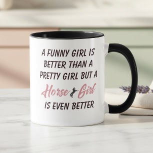 Tasse Drôle Fille aux Chevaux Tasse pour Amoureux