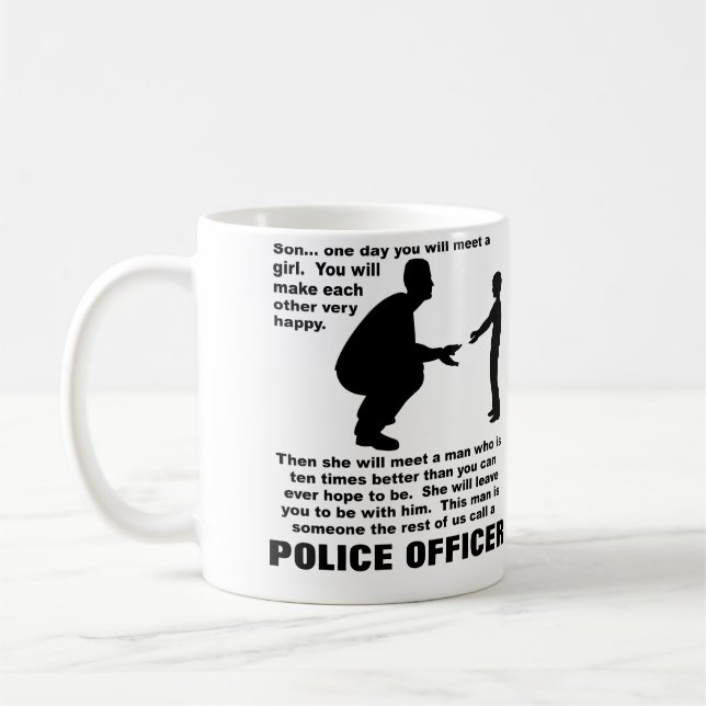 Tasse drôle paternelle de police de police de (Gauche)