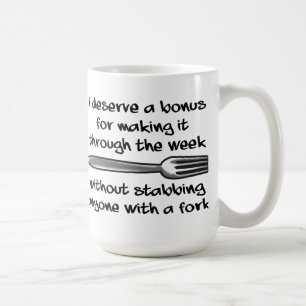 Tasse drôle "poignarder avec une fourchette"