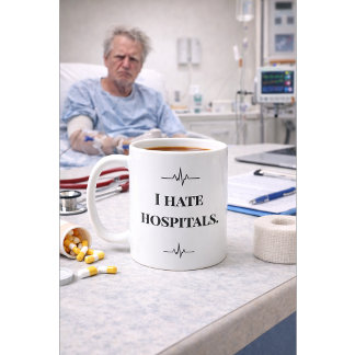 Tasse drôle pour infirmière Je déteste les hôpitau