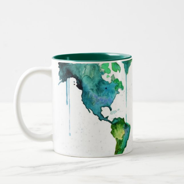 Tasse du monde d'aquarelle (Gauche)