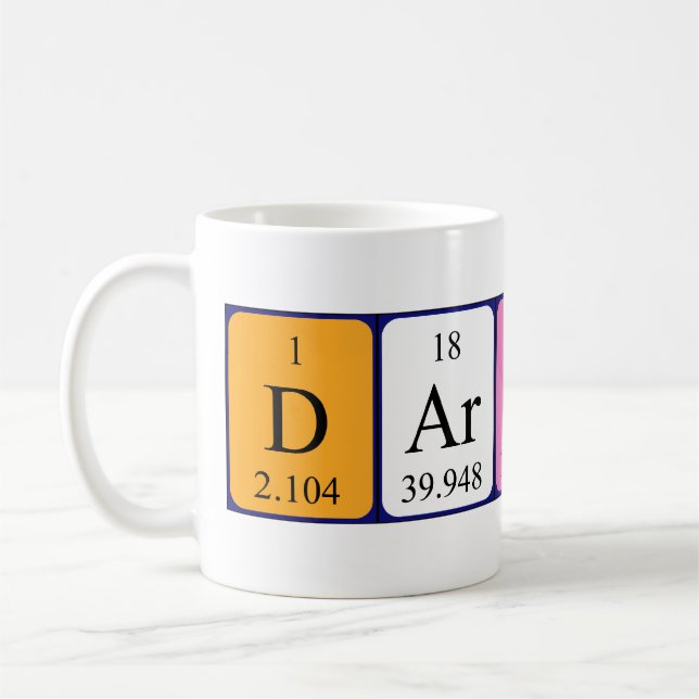 Tasse du nom de table périodique du darion (Gauche)
