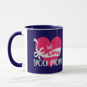 Tasse Duo Typographique Bleu Foncé 'Nous Vous Aimo
