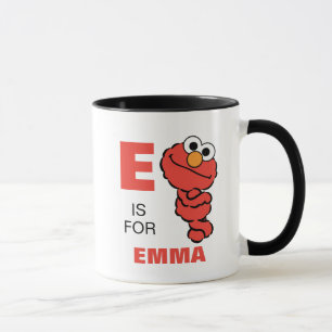 Tasse E est pour Elmo Ajoutez votre nom