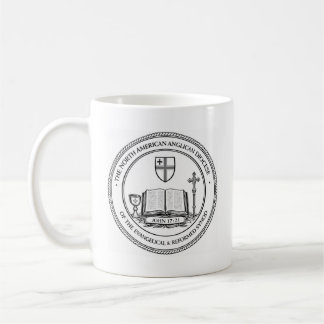 Tasse E & R anglican, logo avec écriture 