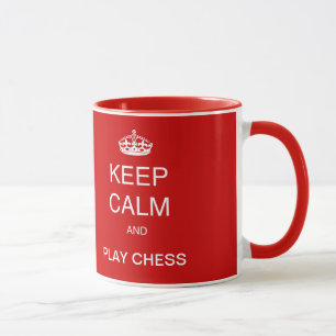 Tasse ÉCHECS - garder le calme et jouer aux échecs rouge