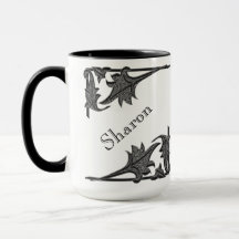 Tasse - Eckige Klammern und Name in Schwarz
