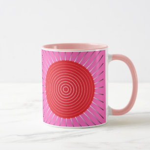 Tasse Éclat de soleil géométrique moderne - Fuchsia et r