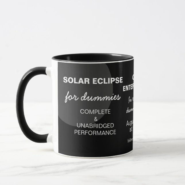 Tasse Éclipse solaire pour Dummies drôle personnalisable (Gauche)