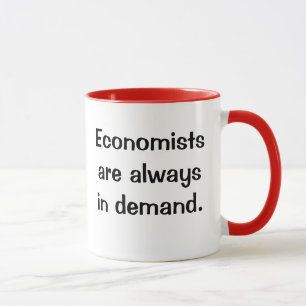 Tasse Économistes dans la demande. Slogan plein d'espri