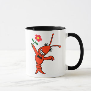 Tasse Écrevisses/homard mignons dans la cravate d'arc