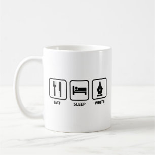 Tasse Écrire Café Dormir Manger