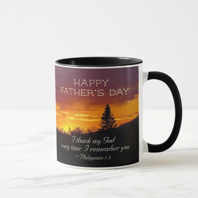 Tasse Écriture inspirante fête des pères, Philippiens 1: (Droite)