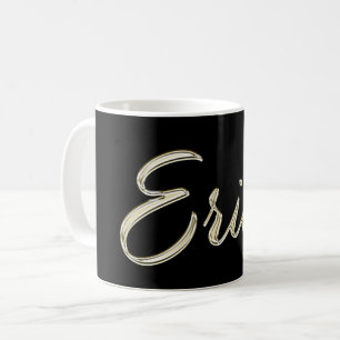 Tasse écriture or blanc Erica tasse à café