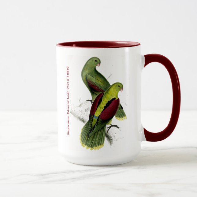 Tasse Edward Lear Bird Crimson Parakeet ailé (Droite)