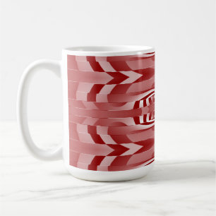 Tasse, Ein lebendiges bordeauxrotes und weißes kla Kaffeetasse