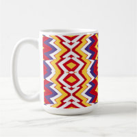 Tasse, Ein lebendiges, mehrfarbiges Zickzackmuster