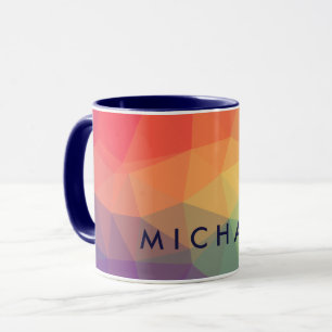 Tasse Elégant moderne couleur polygonale ajouter votre n