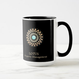 Tasse Élégant or Ornate Logo Noir