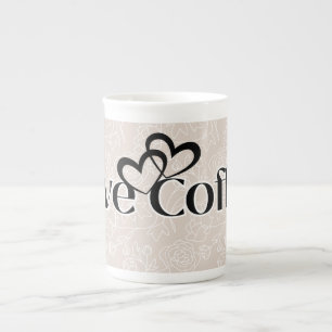 Tasse élégante en porcelaine fine 'J'adore le café