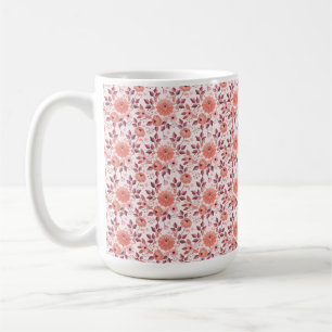 Tasse Élégante Fleurs Rose Vintage