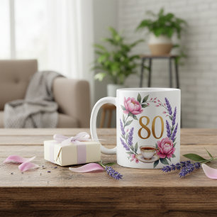 Tasse élégante pour les 80 ans de grand-mère 