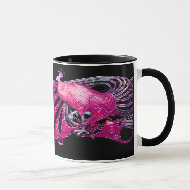 TASSE ELÉGANTE PUCE PINK FUCHSIA PEACOCK JEWEL (Droite)