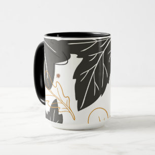 Tasse Élégantes feuilles fantaisistes d'automne et gland