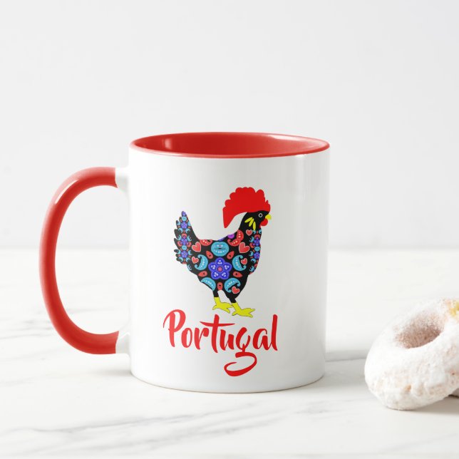 Tasse Emblème national portugais de Barcelone (Avec donut)