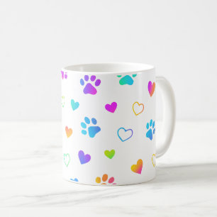 tasse empreinte de patte, tasse motif cœur, tasse 