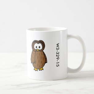 Tasse en bois de hibou d'insigne