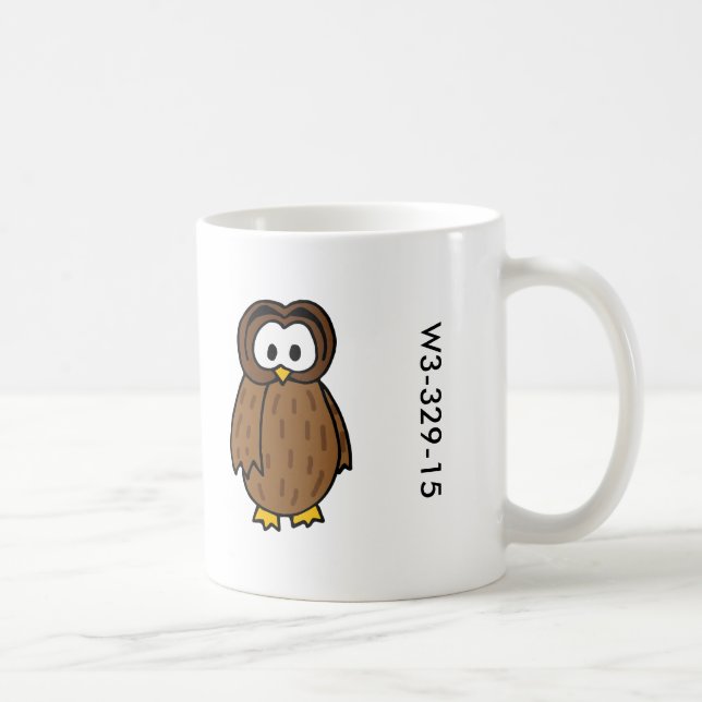 Tasse en bois de hibou d'insigne (Droite)