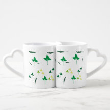 Tasse en céramique à motif botanique de feuilles v