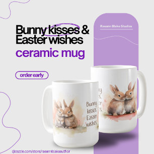 Tasse en céramique aux baisers de lapin de Pâques