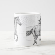 Tasse en céramique avec dessin élégant de cheval