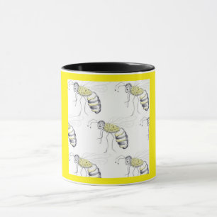 Tasse en céramique avec illustration d'abeille - Ç