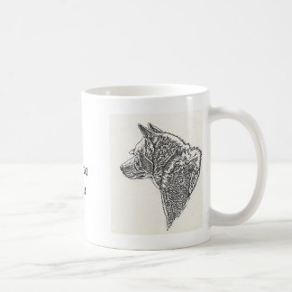 Tasse en céramique de croquis blanc d'Akita Inu