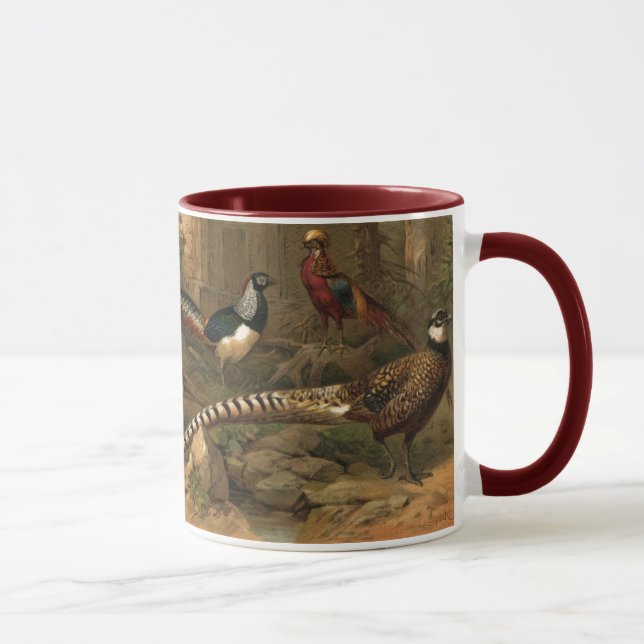 Tasse en céramique de sonnerie de faisans (Droite)